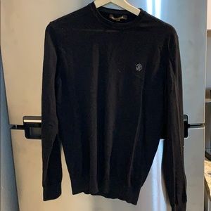 ROBERTO CAVALLI WOOL/silk LONG SLEEVE LOGO SWEATER